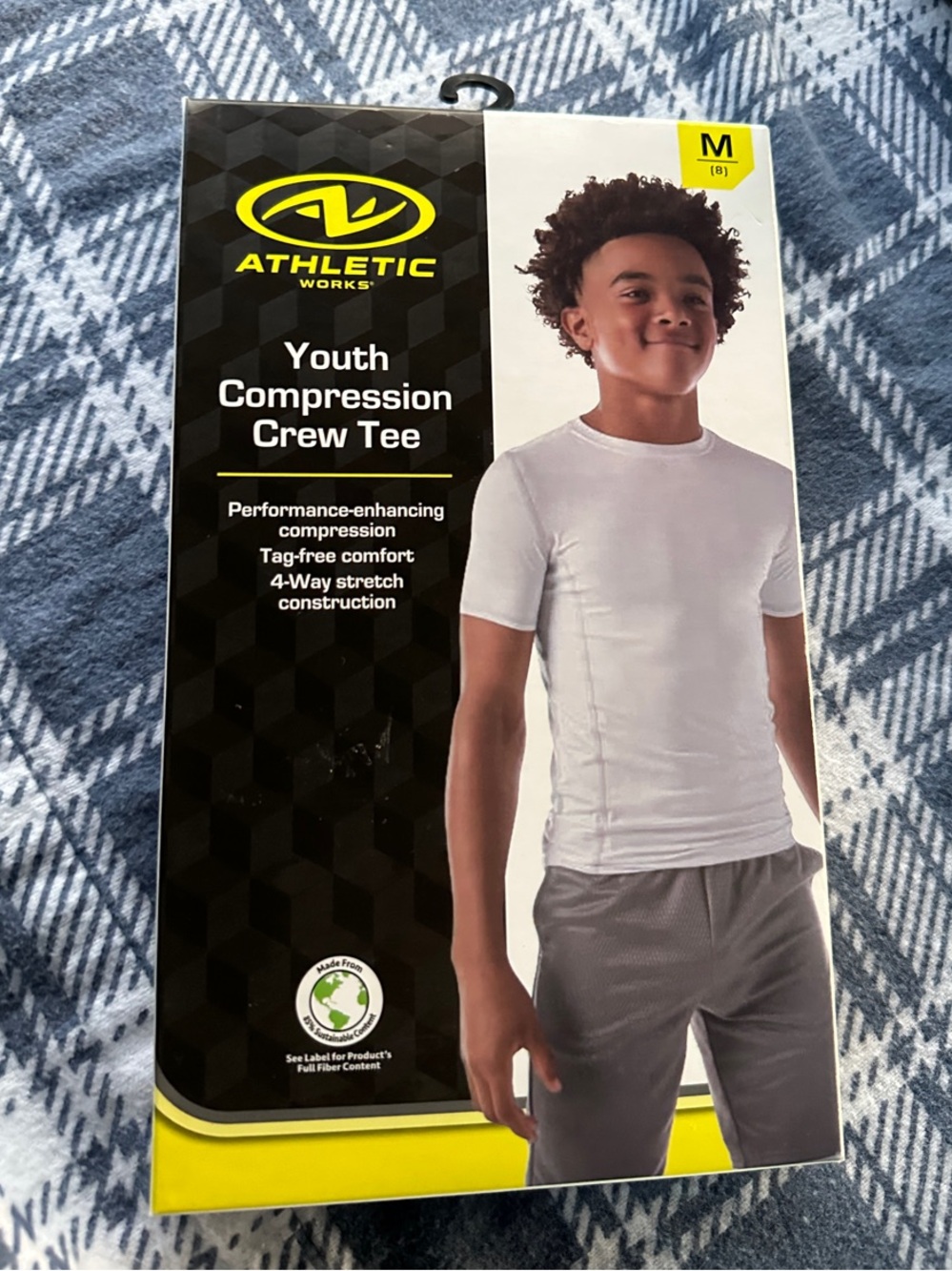 NWT Athletic Works White Youth Compression Crew Tee